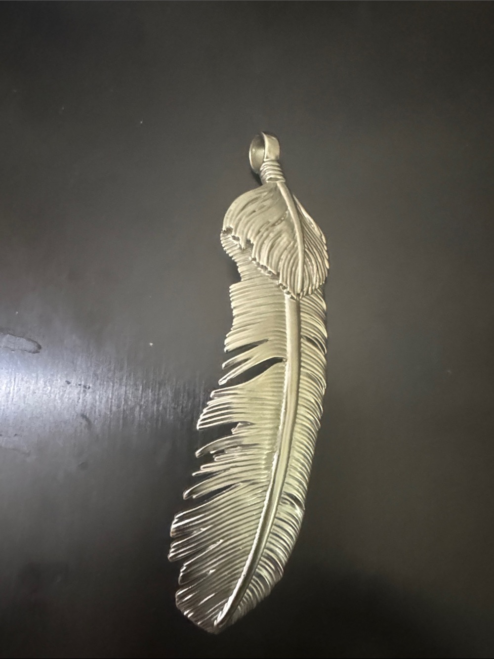 Silver tone Feather Pendant Charm